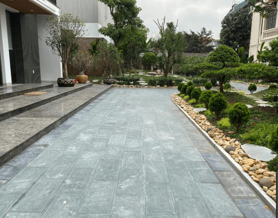 đá xanh rêu băm mặt trừ viền