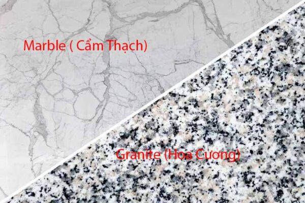 phân biệt đá cẩm thạch và đá hoa cương